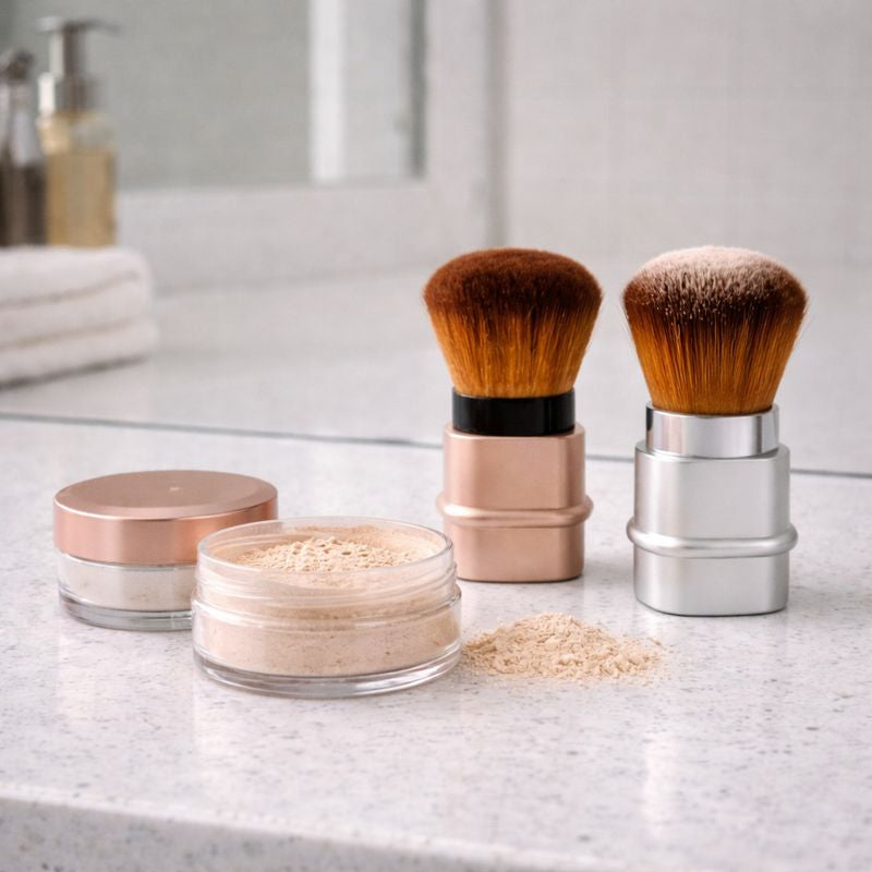 Portable makeup brush